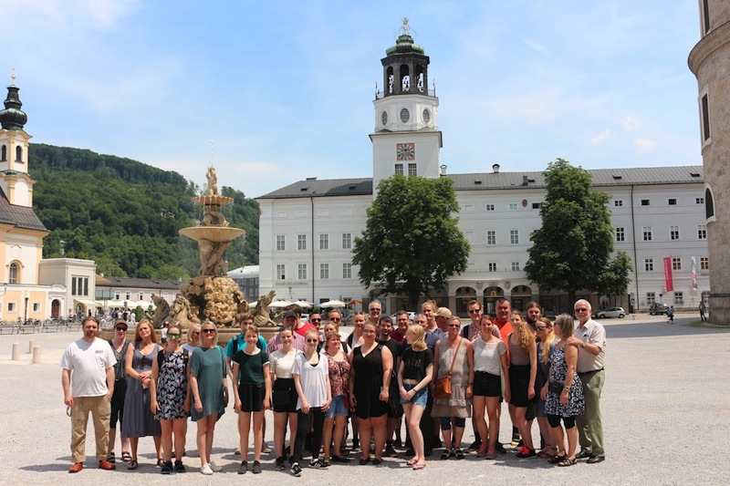 Lúðrasveit Hafnarfjarðar og fylgihlutir í Salzburg.